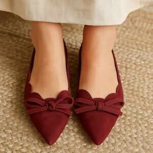 Kate Spade New York "Karolina" Suede Bow Flats Size 9 EUC Retail $228